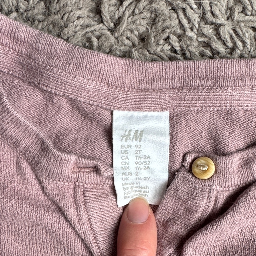 H&M Dusty Pink Ruffle-Shoulder Button Cardigan - Picture 4 of 4